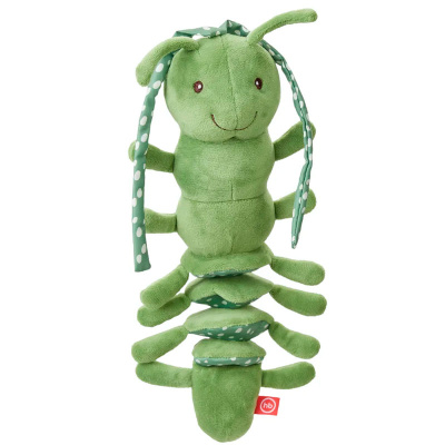 Подвесная игрушка-растяжка гусеничка с вибрацией Happy Baby 330712 green 1